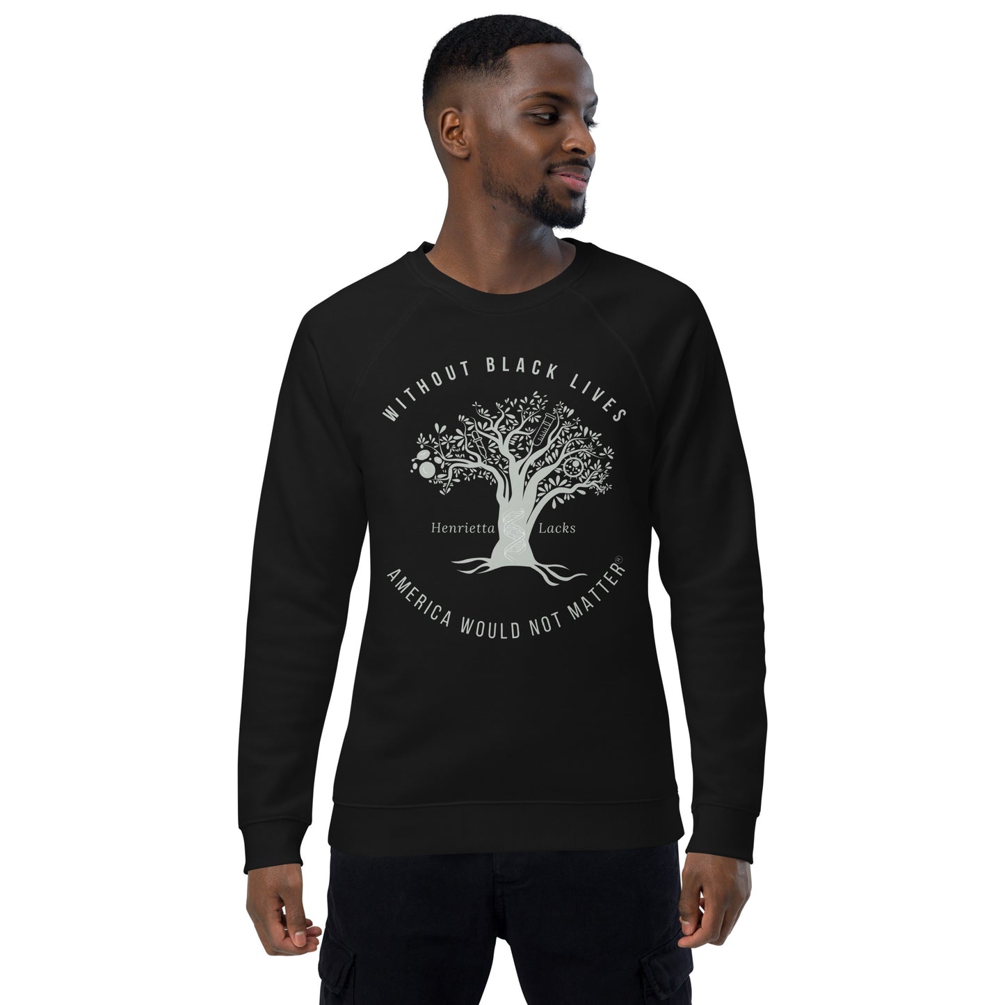 Unisex organic raglan sweatshirt