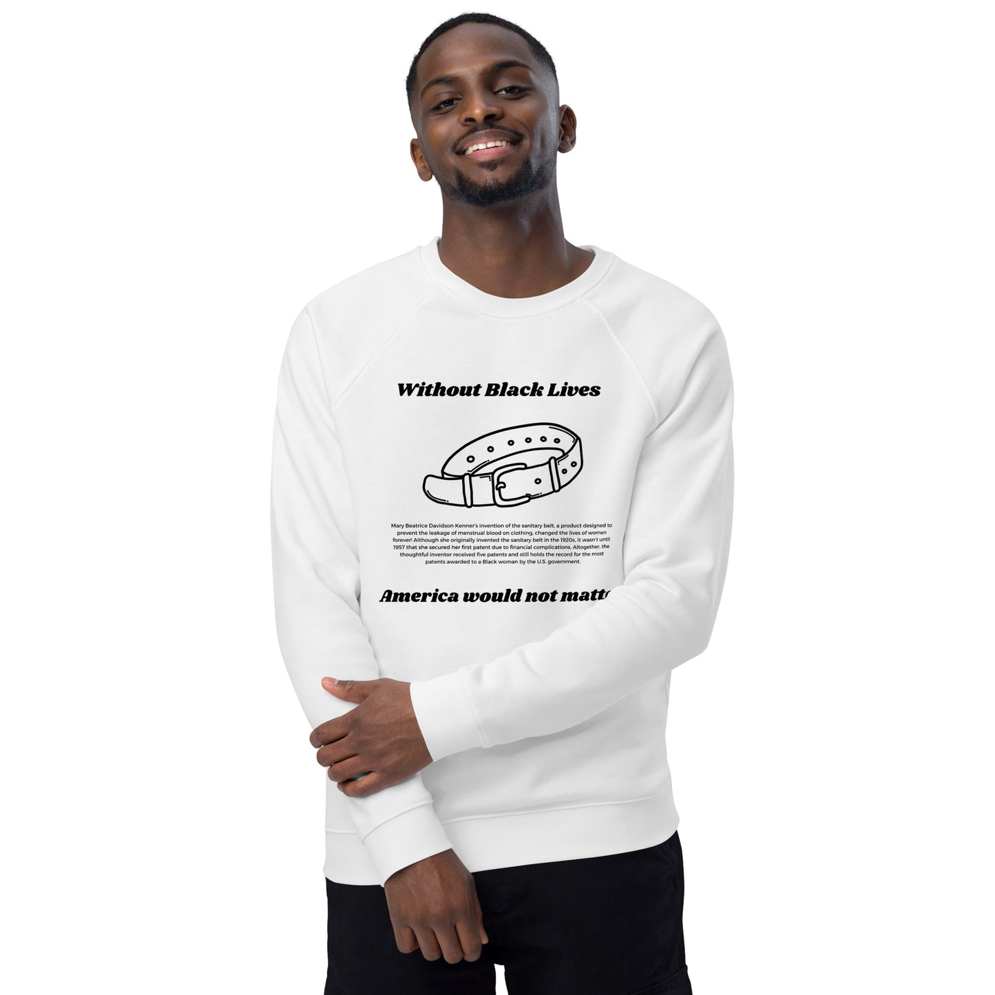 Belt Unisex organic raglan sweatshirt