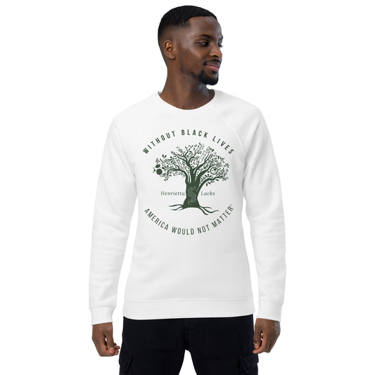 Unisex organic raglan sweatshirt